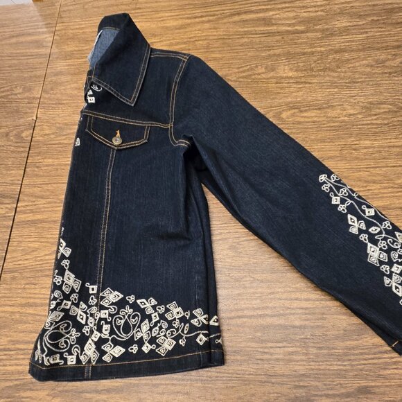 GREAT CAVALIER Women's Vintage Bedazzled Denim L/S Jacket - Size Medium - Picture 12 of 15